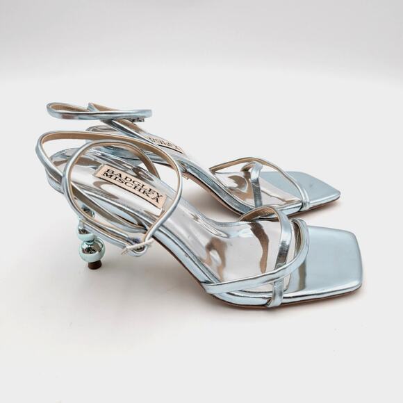 Badgley Mischka Ivette Pearl Heel Evening Sandals Women's Soft Mint Size US5 - Picture 3 of 10